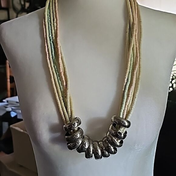 Vintage 26” 5 strand Pastel Seed bead Necklace with Screw latch. WOT - Picture 1 of 7